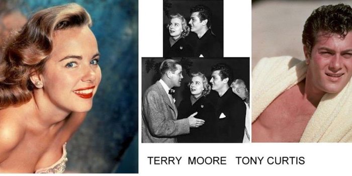 Terry Moore and Tony Curtis