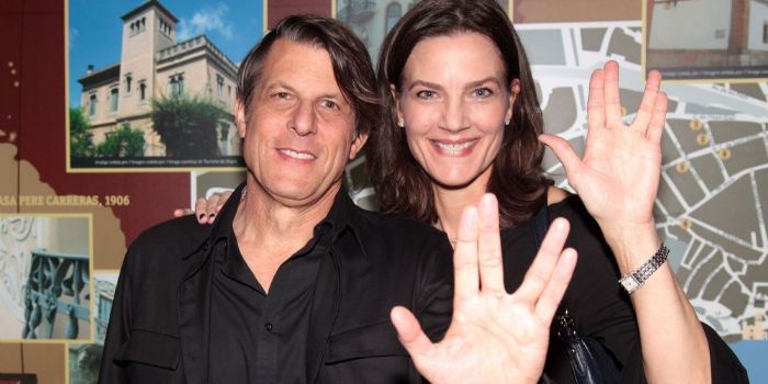 Terry Farrell and Adam Nimoy