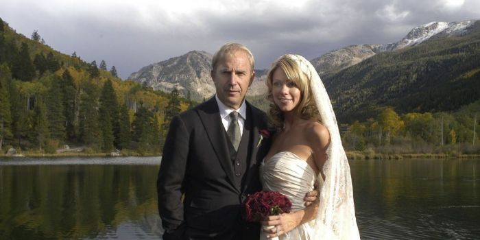 Christine Baumgartner and Kevin Costner