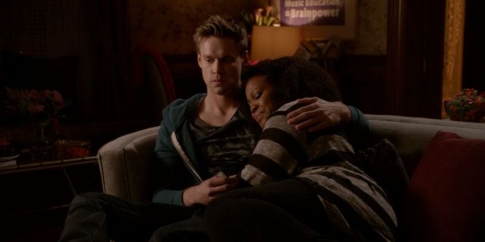 Amber Riley and Chord Overstreet