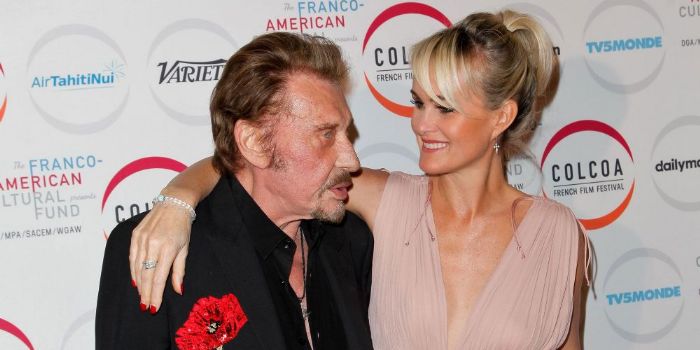 Johnny Hallyday and Laeticia Boudou