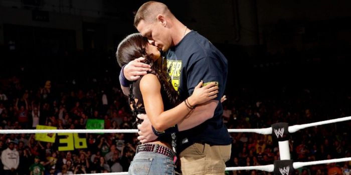 AJ Lee and John Cena