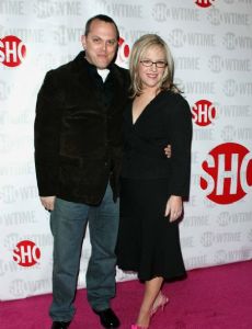 Adam Paul and Rachael Harris