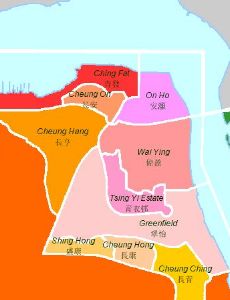 Public housing estates on Tsing Yi Island