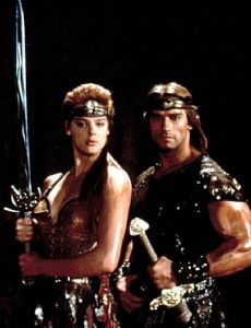 Arnold Schwarzenegger and Brigitte Nielsen