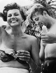 Robert Mitchum and Rita Hayworth