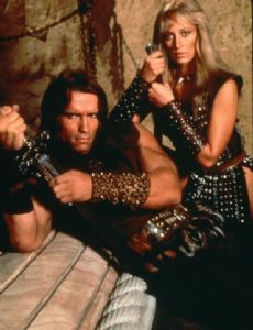 Arnold Schwarzenegger and Sandahl Bergman
