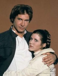 Carrie Fisher and Harrison Ford