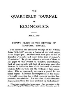 Petty's Place in the History of Economic Theory
