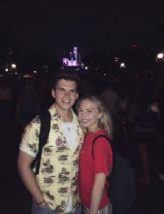 Sophie Simnett and Luke Newton