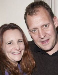 Lucy Porter and Justin Edwards