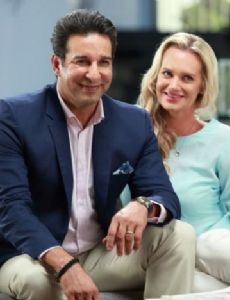 Shaniera Thompson and Wasim Akram