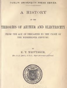 A History of the Theories of Aether and Electricity