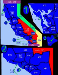 Area codes 760 and 442