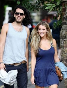 Russell Brand and Laura Gallacher