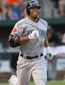 Eric Thames who joined Yomiuri Giants of Nippon Professional Baseball (NPB)  practices at Tokyo Dome in