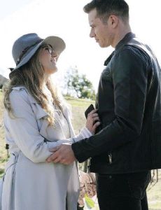 Oliver Stark and Connie Britton