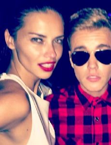 Justin Bieber and Adriana Lima