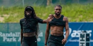 Noah Lyles and Junelle Bromfield