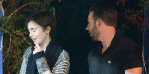 Lily Collins and Chris Evans