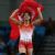 African sport wrestler stubs