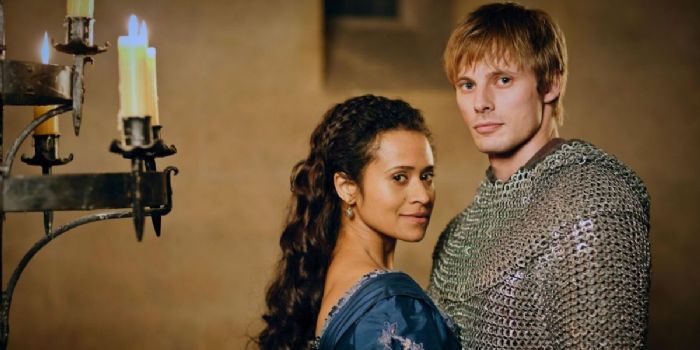 Angel Coulby and Bradley James