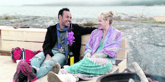 Shaun Majumder and Shelby Fenner