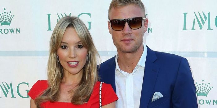 Andrew Flintoff and Rachael Wools
